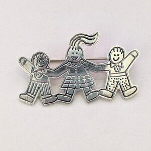 EFS Mexico "Save the Children" 925 Sterling Boy, Girls Children Brooch Pin